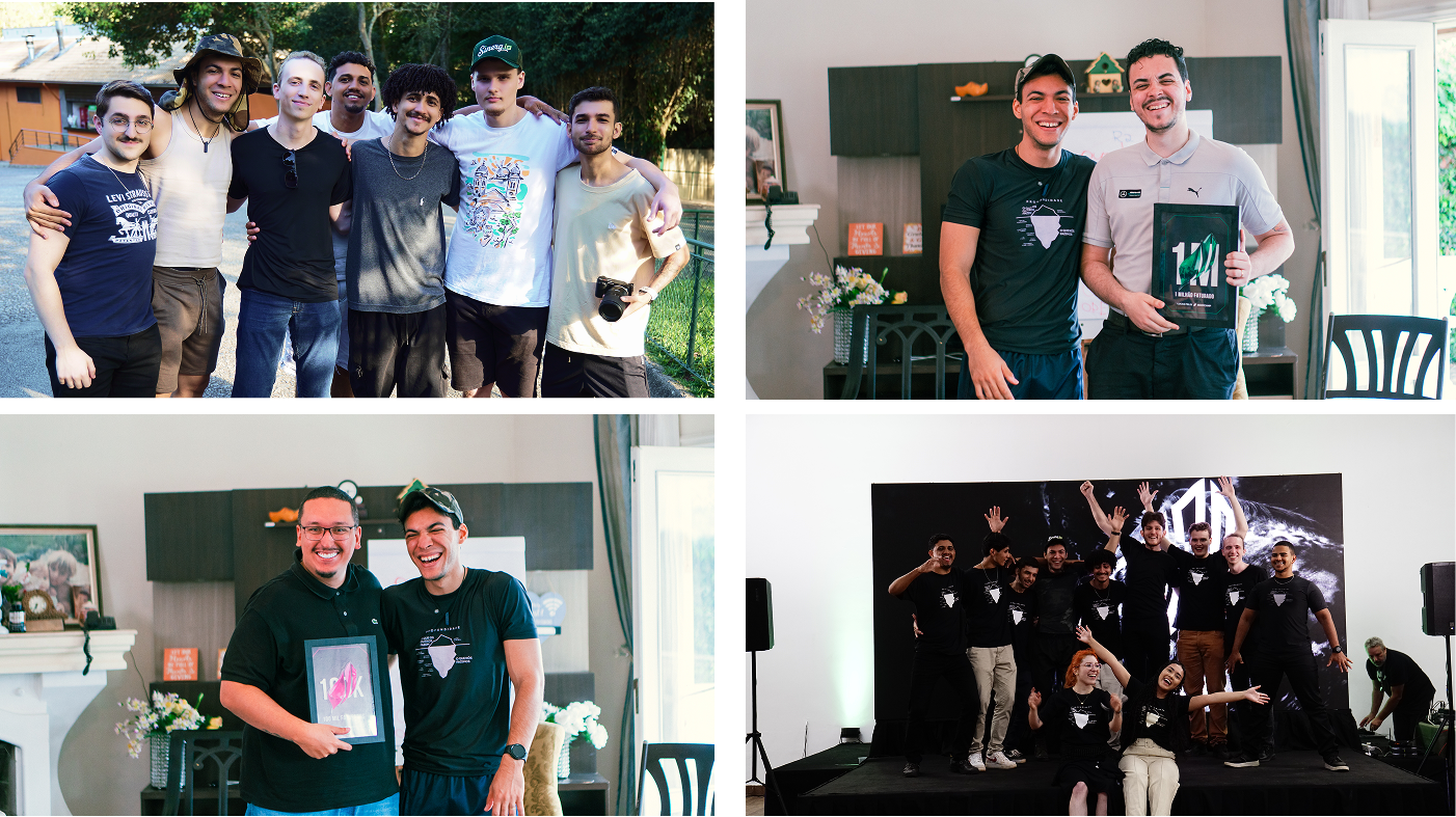 Galeria com fotos da equipe Rugido e clientes